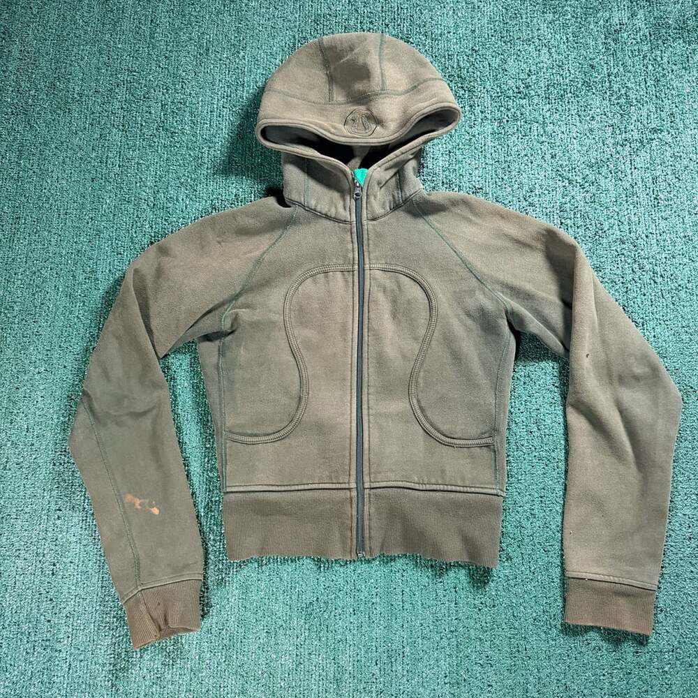 Lululemon Scuba Hoodie Sweatshirt Women's 6 Green Full Zip Fleece Lined